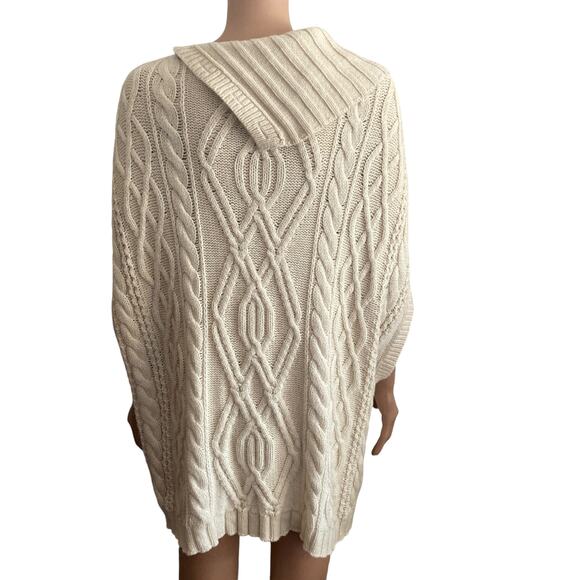 AnnTaylor Sweater Womens Medium Cable Knit Beige Extra Fine Merino Wool - Picture 2 of 9